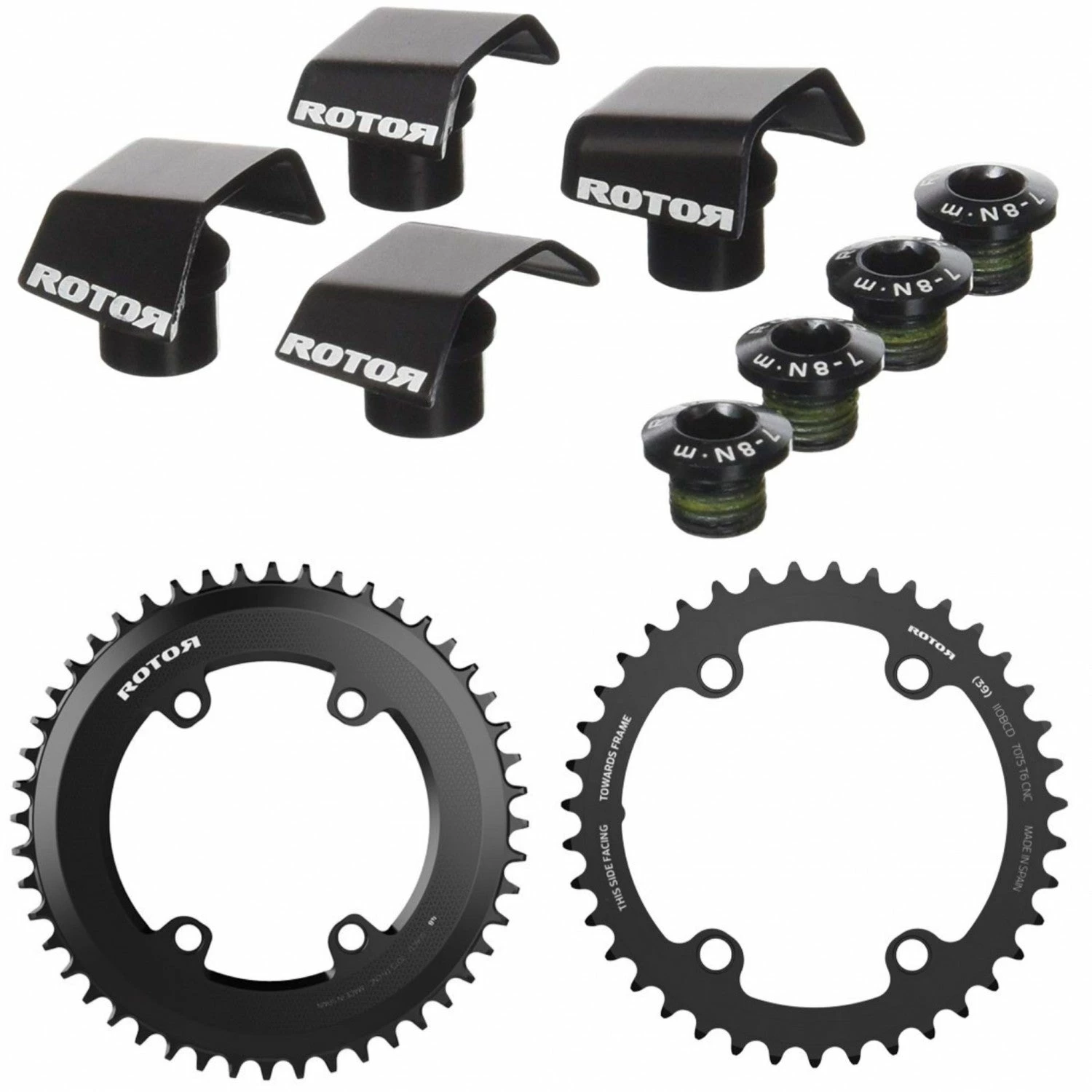 Plateaux Rotor Aero Pour Pédalier Shimano R9100 & R8000 Avec Kit De Visserie 3 Plateaux Rotor Aero Pour Pédalier Shimano R9100 & R8000 Avec Kit De Visserie