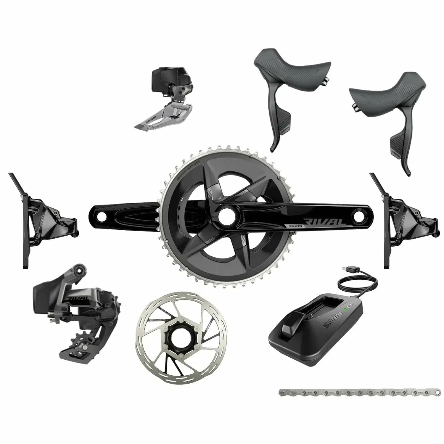 Groupe Complet SRAM RIVAL AXS 2x12 Vitesses à Disques 3 Groupe Complet SRAM RIVAL AXS 2x12 Vitesses à Disques
